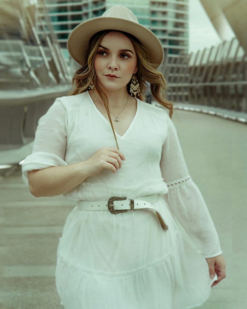 "Monochromatic summer outfit for curvy women in neutral tones."